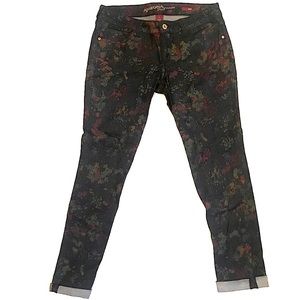 Arizona Jean Company Floral Dark Wash Denim Ankle Jeans Size 5